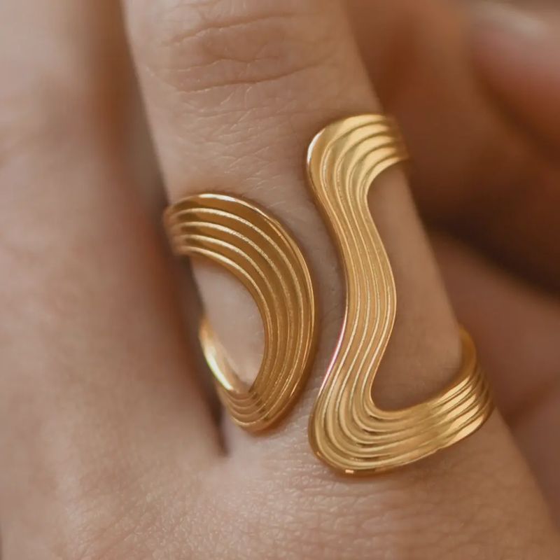 18K Gold Plated Waterproof Stainless Steel Ring