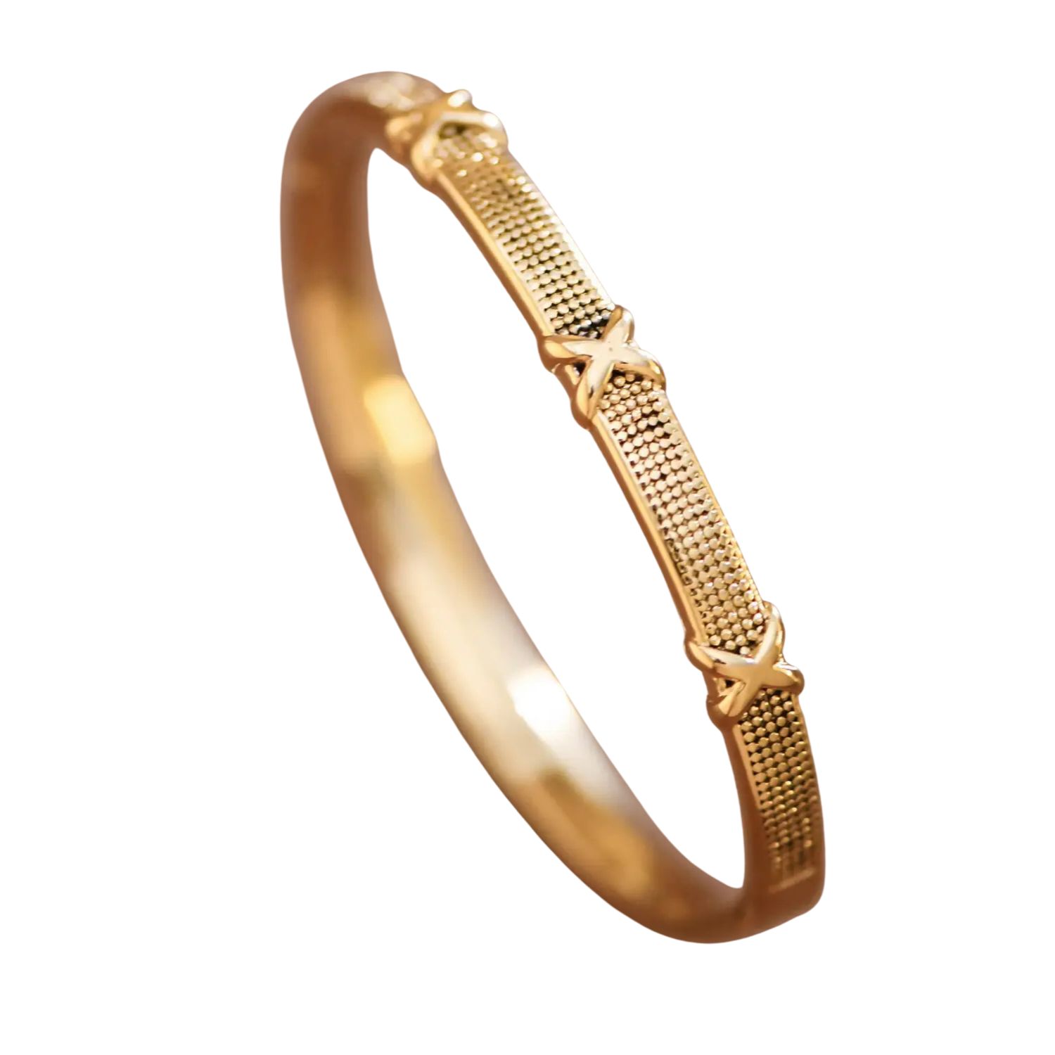 Celestial X Gold Bangle