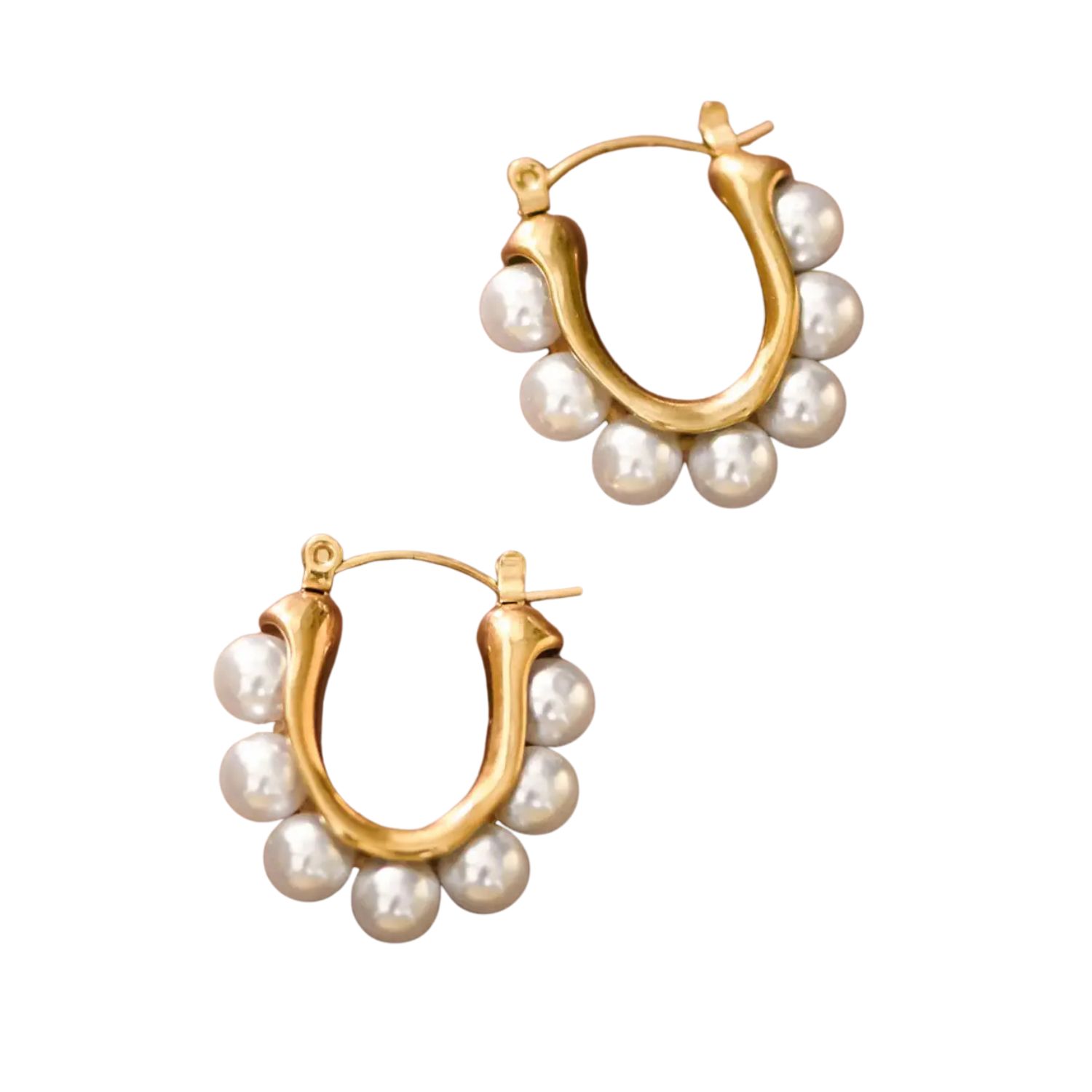 Pearl Bloom Hoop Earrings