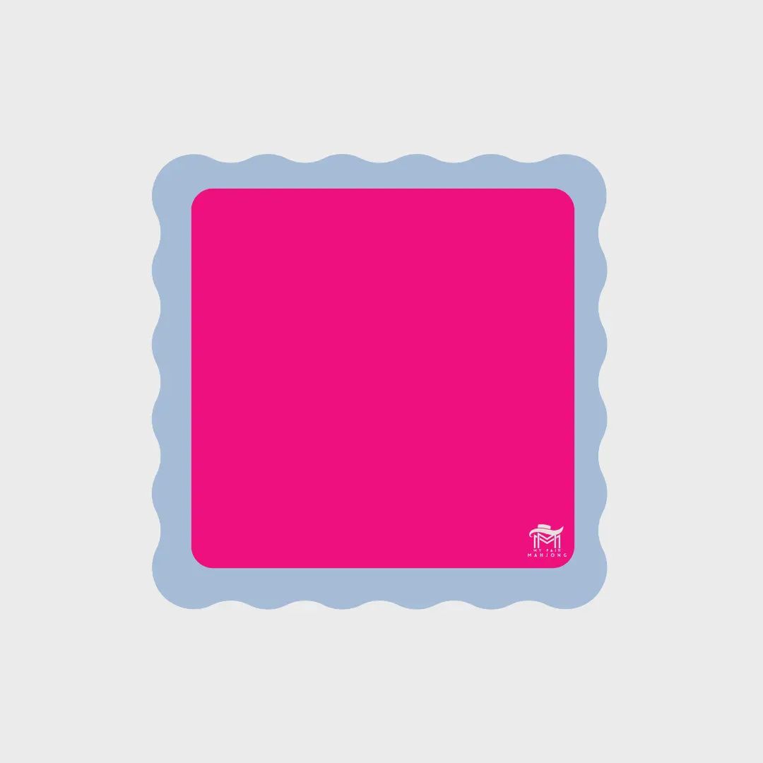 Mini Mahjong Mat Pink Wave | Travel Mahjong Playing Mat