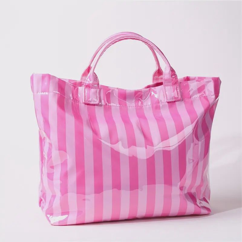 Bubblegum Stripe Oversized Beach Tote