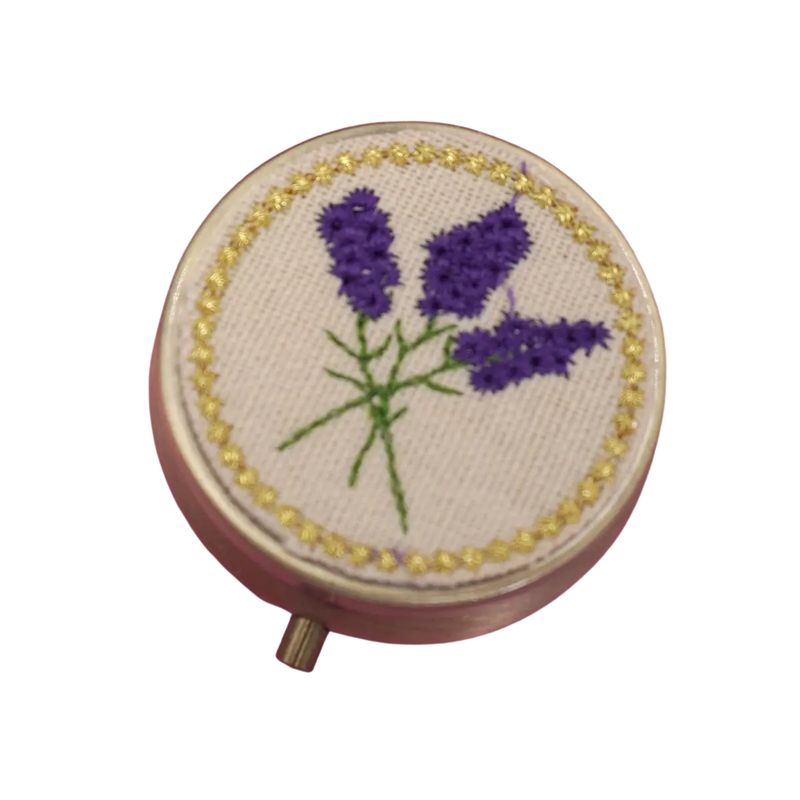 Lavender Embroidered Travel Jewelry Case