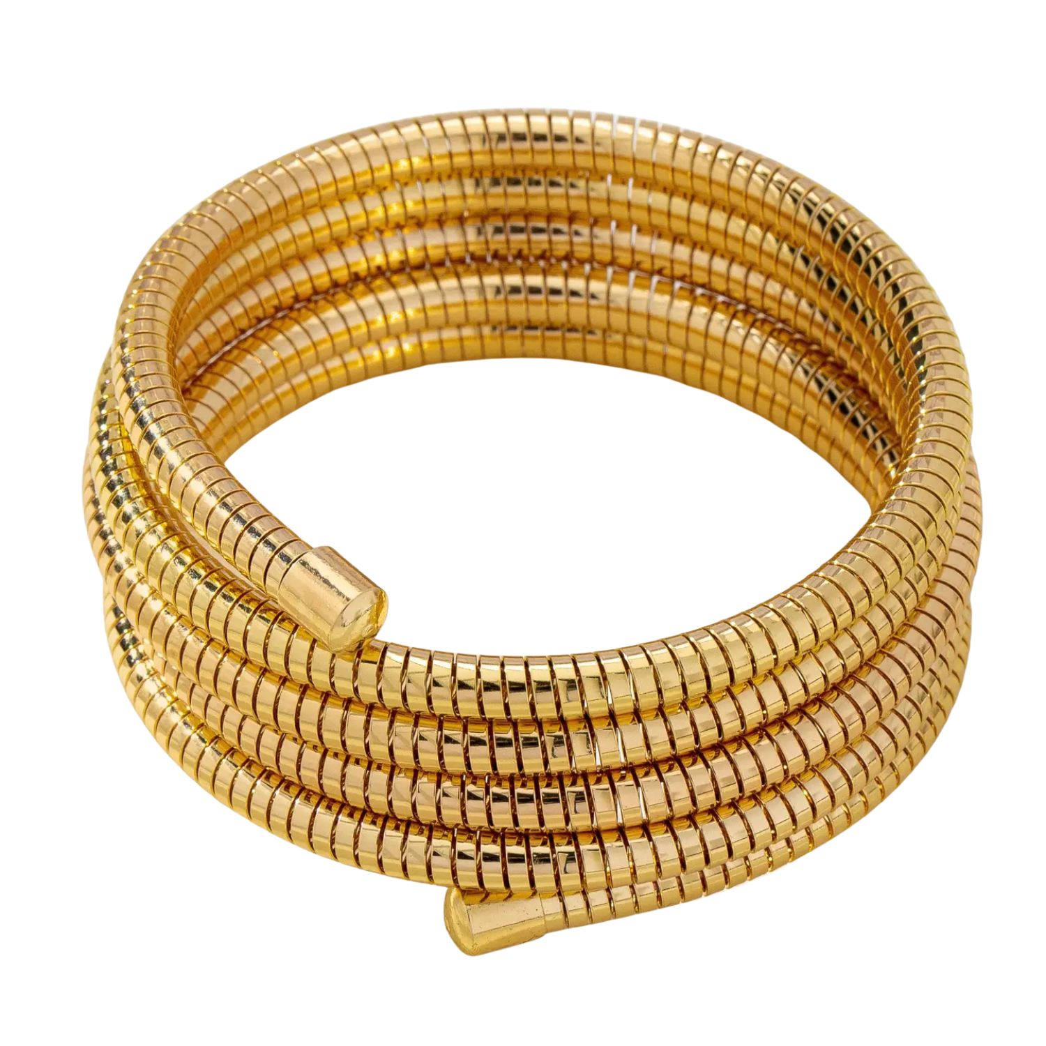 Flexible Coil Snake Chain 4 Row Bracelet