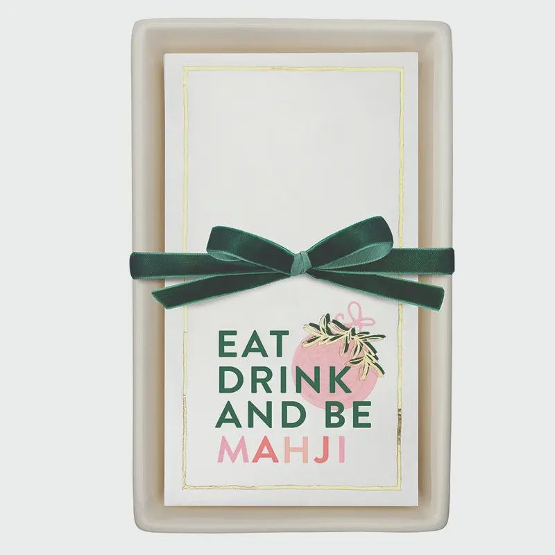 Ceramic Guest Napkin Tray Set – Eat, Drink &amp; Be Mahji