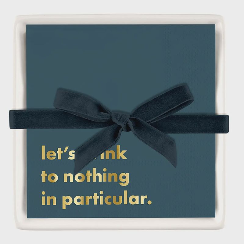 Ceramic Cocktail Napkin Tray Set – Let's Drink to Nothing in Particular
