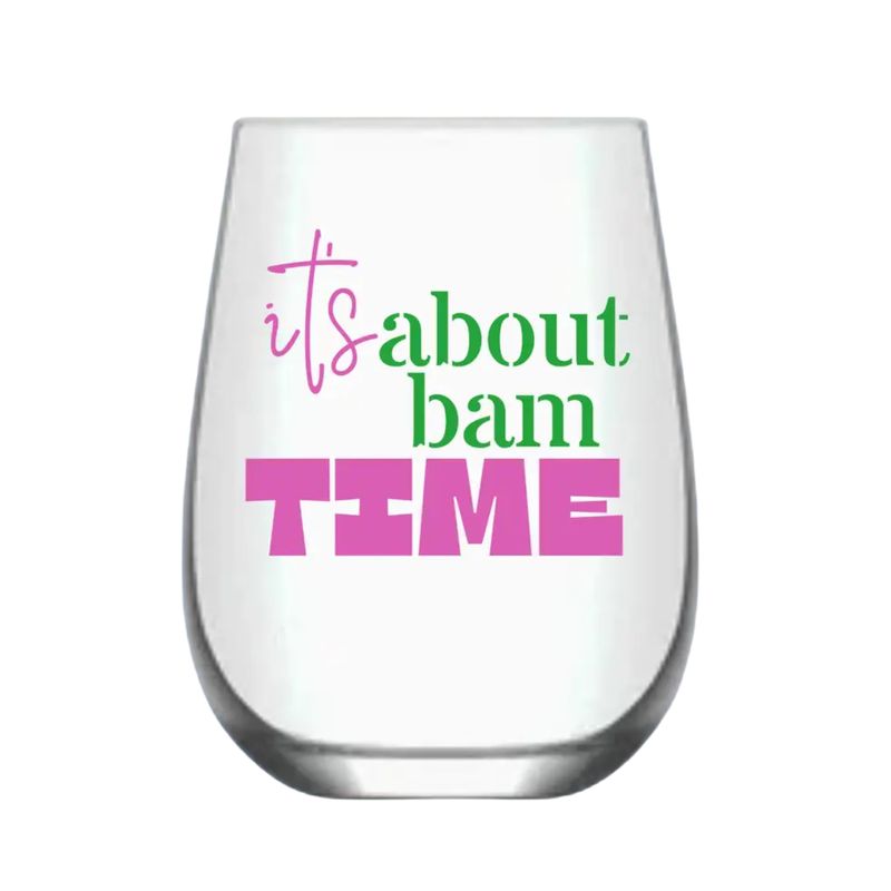 It's About Bam Time Stemless Wine Glass