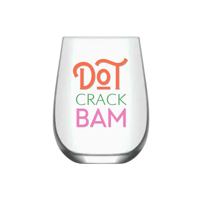 Dot Crack Bam Stemless Wine Glass