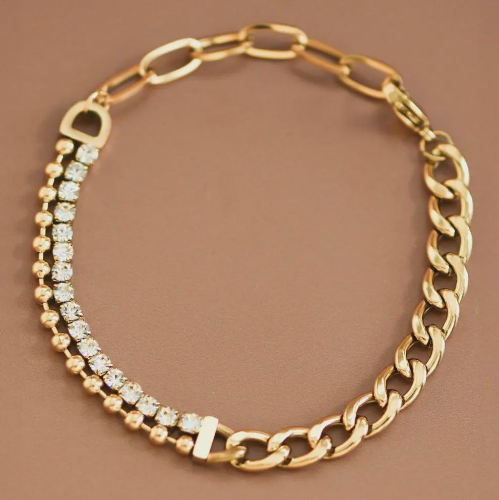 18K Gold Pvd Plated Waterproof Stainless Steel Chain Bracelet