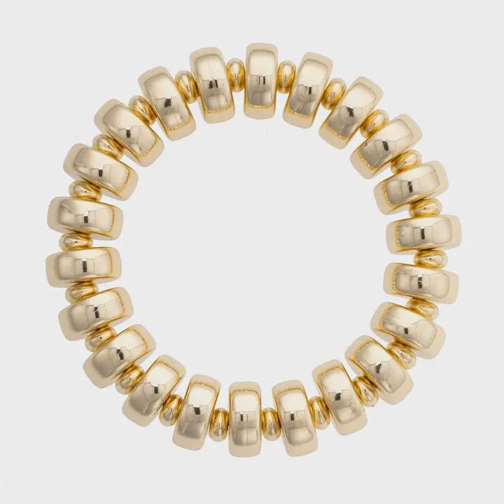 Miranda Coil Stretch Toggle Bracelet in Shiny Gold