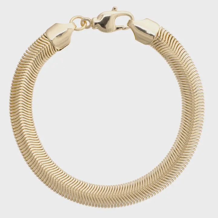 Cammie Snake Chain Bracelet in Shiny Gold