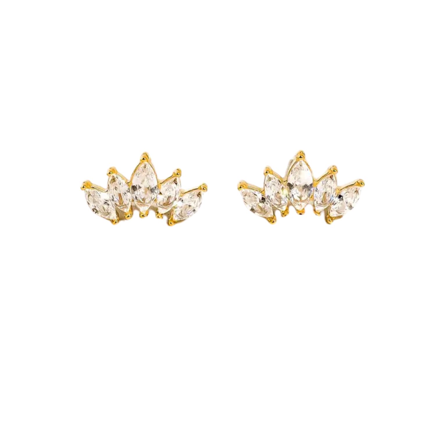 Crystal Crown Stud Earrings