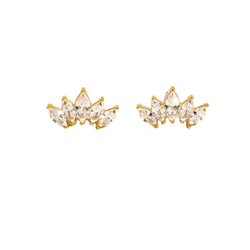 Crystal Crown Stud Earrings