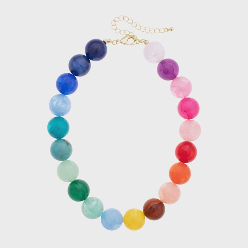 Mickey Gumball Beaded Necklace in Rainbow Multi