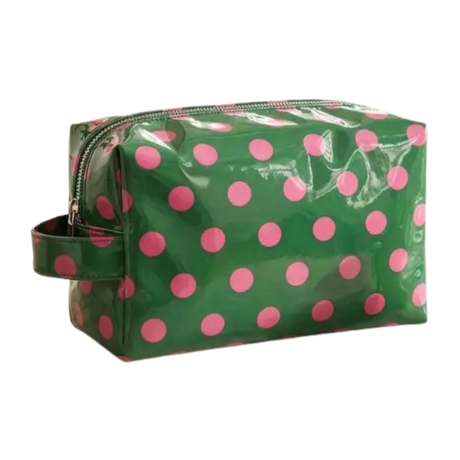 Mabel Green Polka Dot Cosmetic Bag