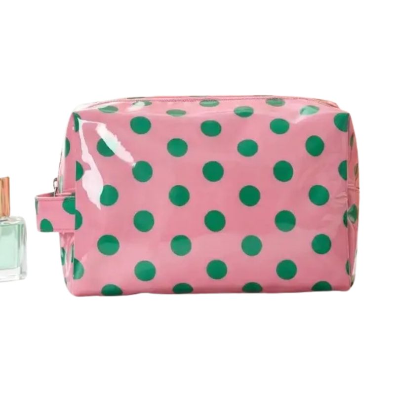 Mabel Pink Polka Dot Cosmetic Bag