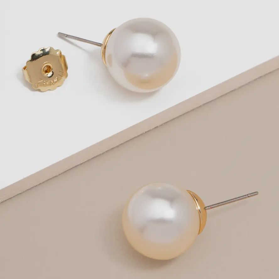 Chunky Pearl Stud Earrings
