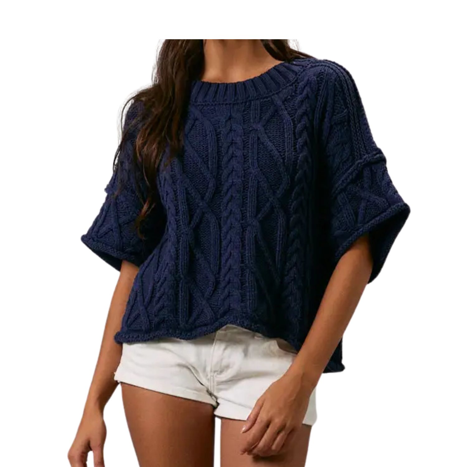 Navy Cable Knit Sweater