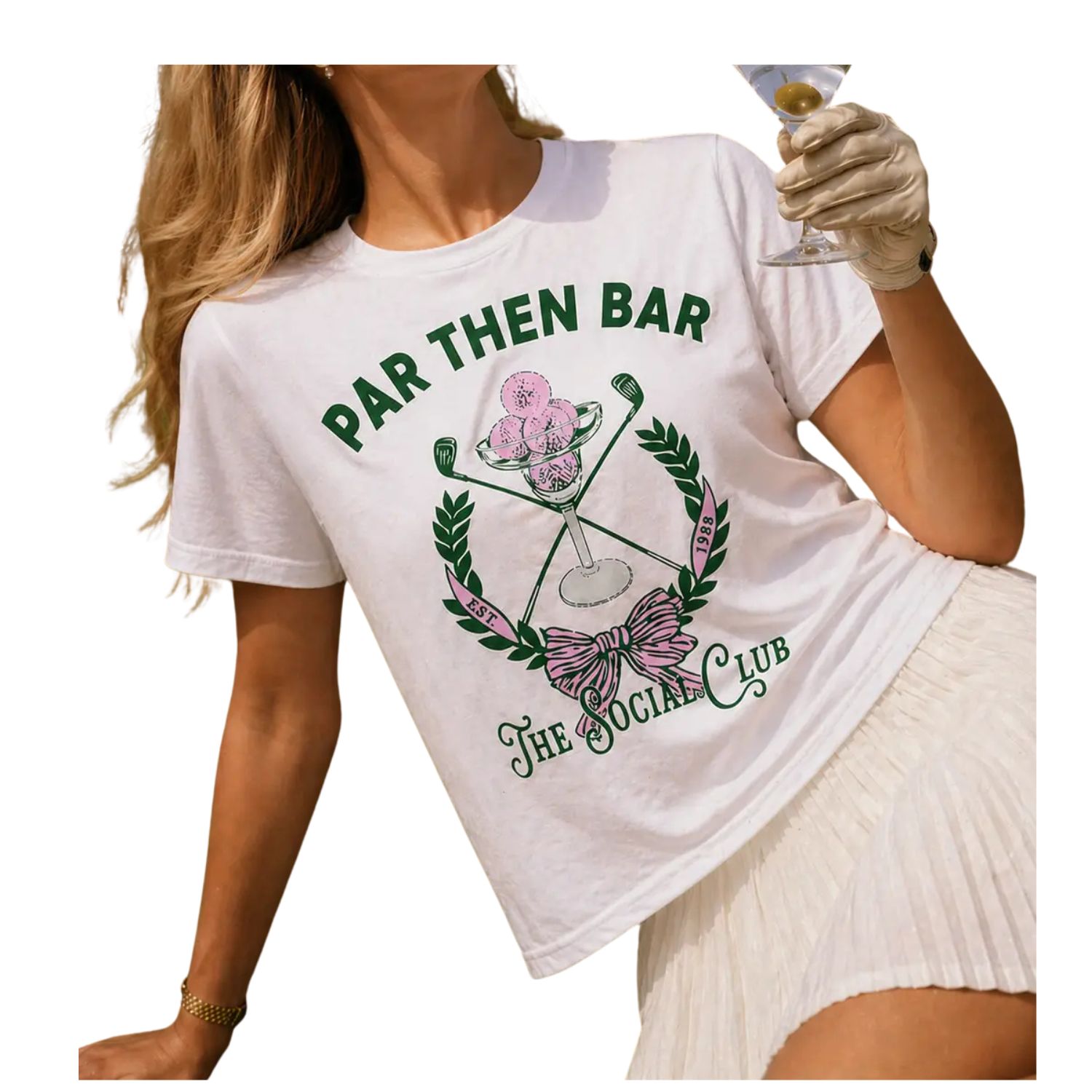 Par Then Bar White Golf Relaxed Graphic T-Shirt