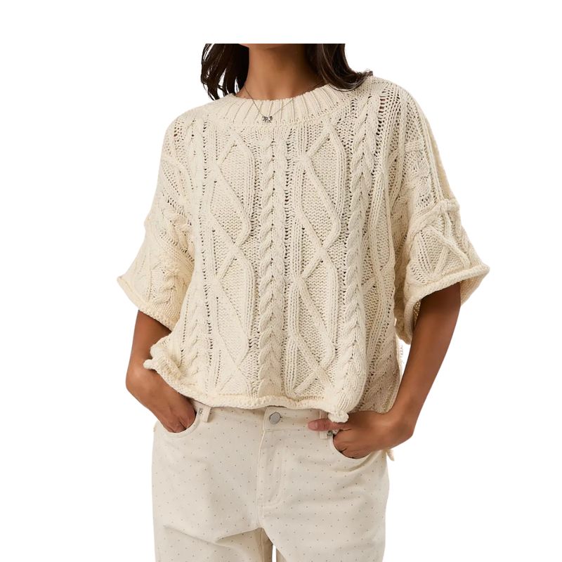 Cream Cable Knit Sweater