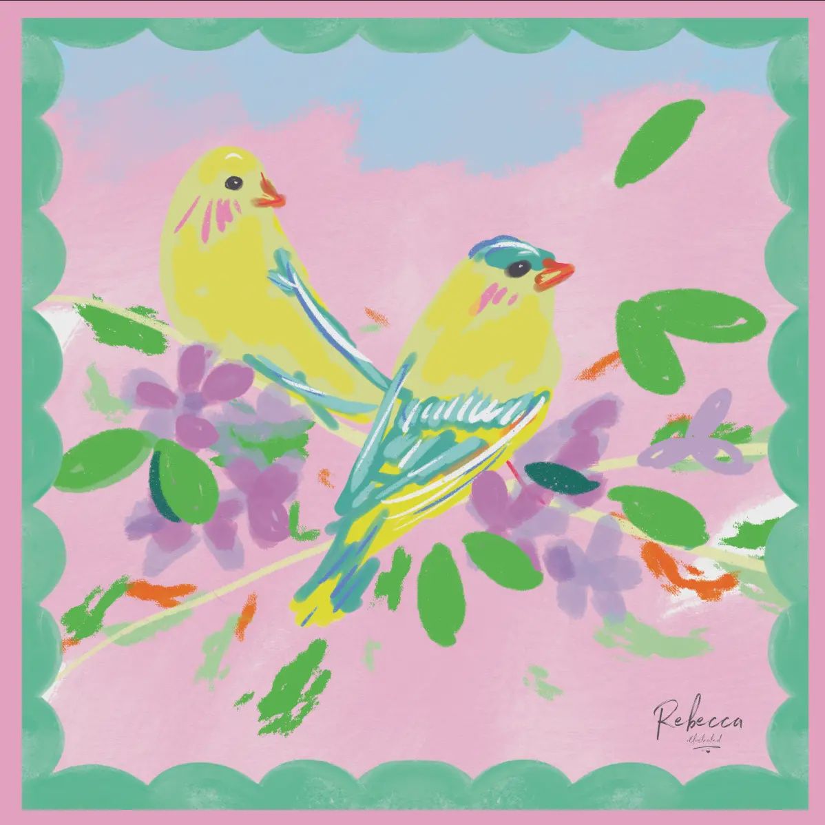 Canaries-Mahjong Mat