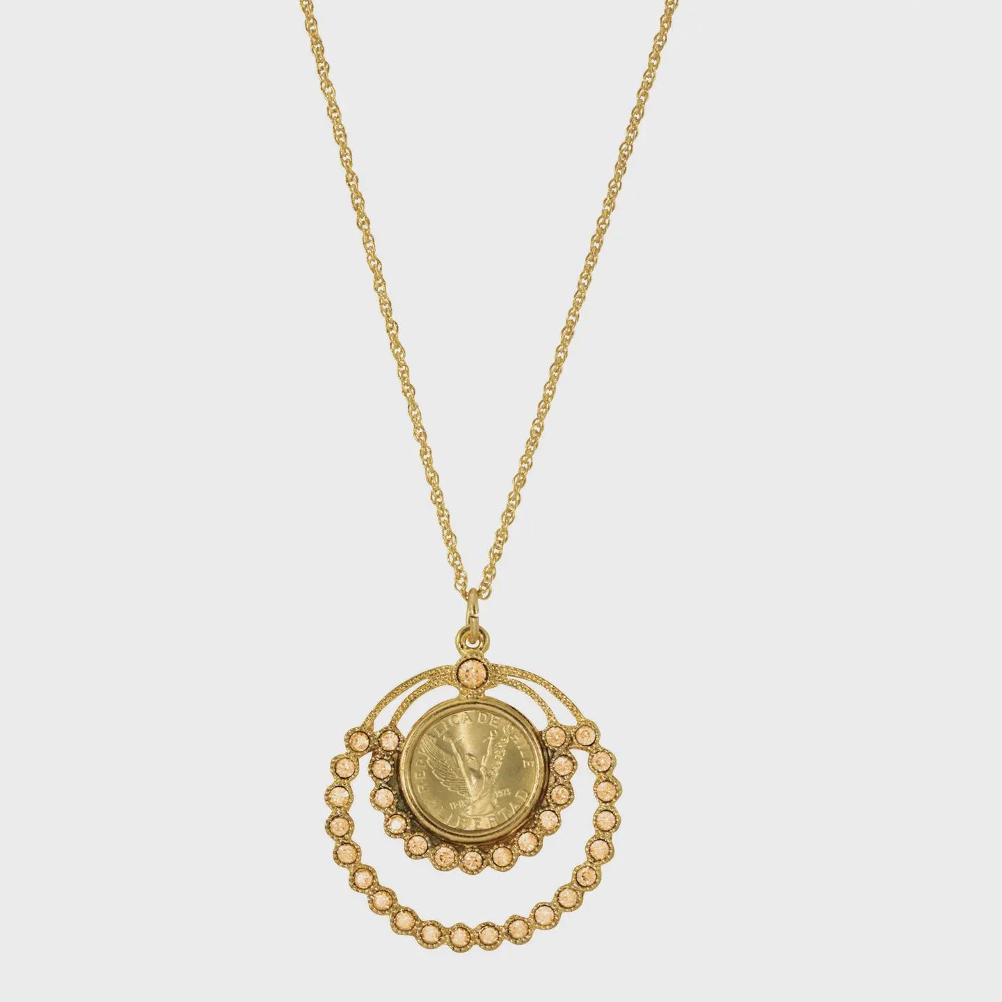 Angel Coin and Crystal Coin Pendant