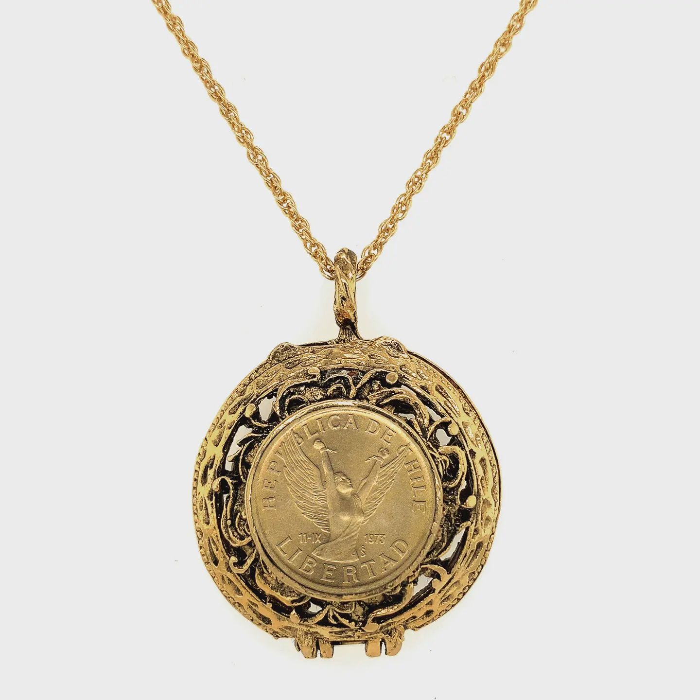 Mustard Seed Locket Angel Coin Pendant Necklace