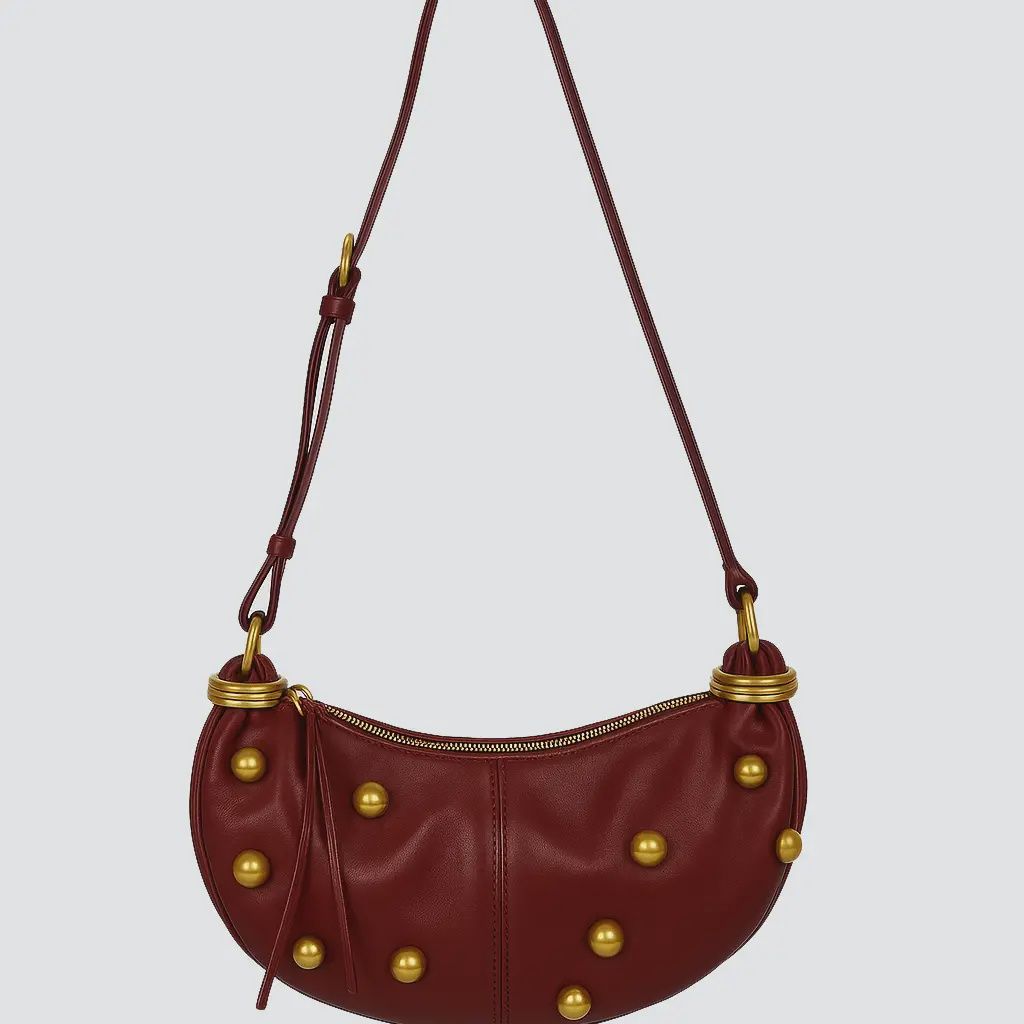 Genesis Studded Crossbody - Wine