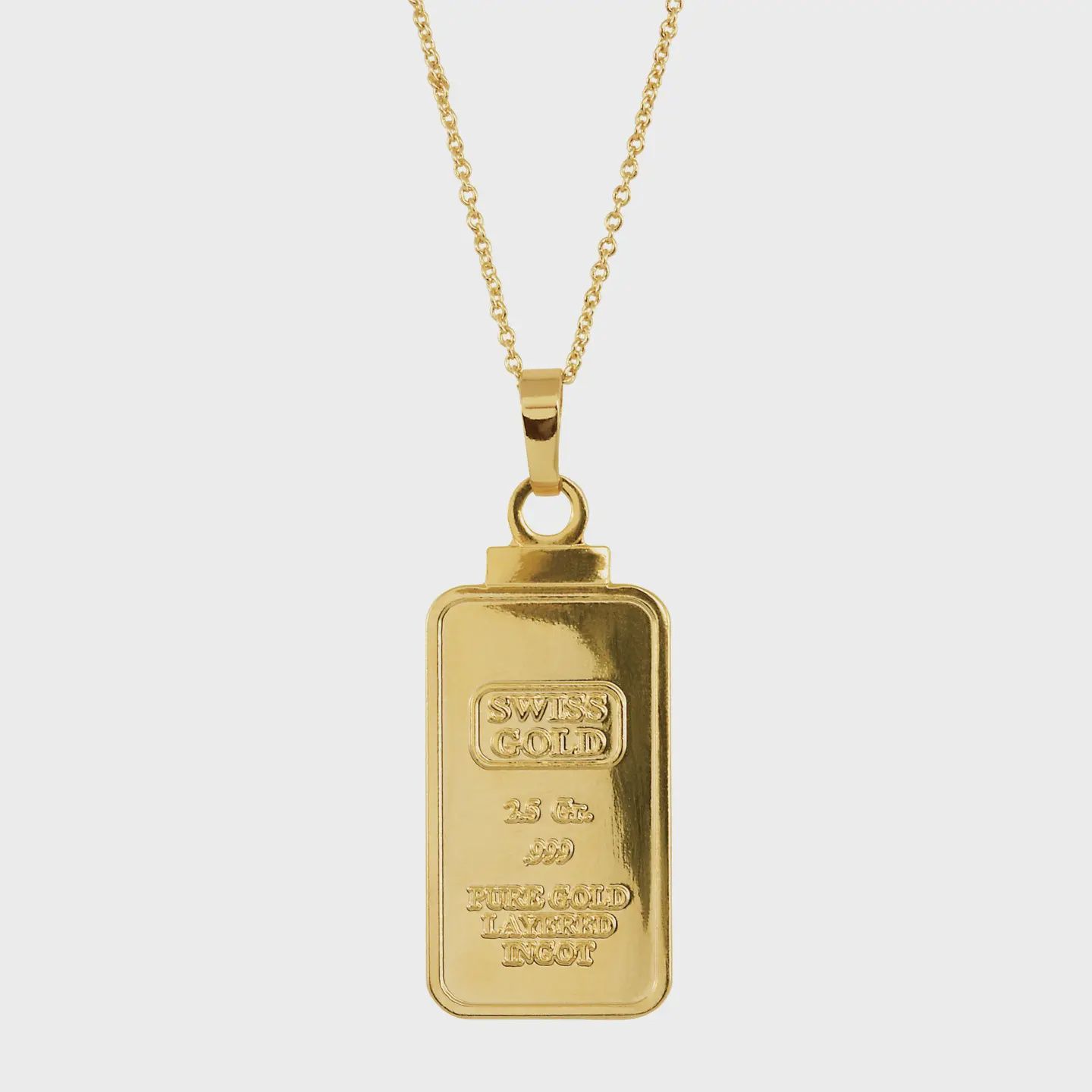 2.5 Gram Swiss Ingot Copy Replica Coin Pendant