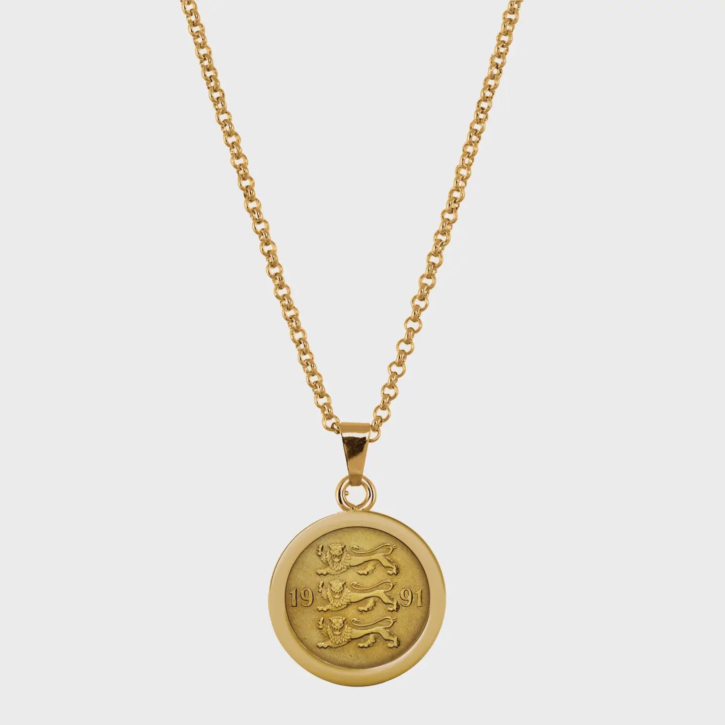 Three Lions Coin Pendant