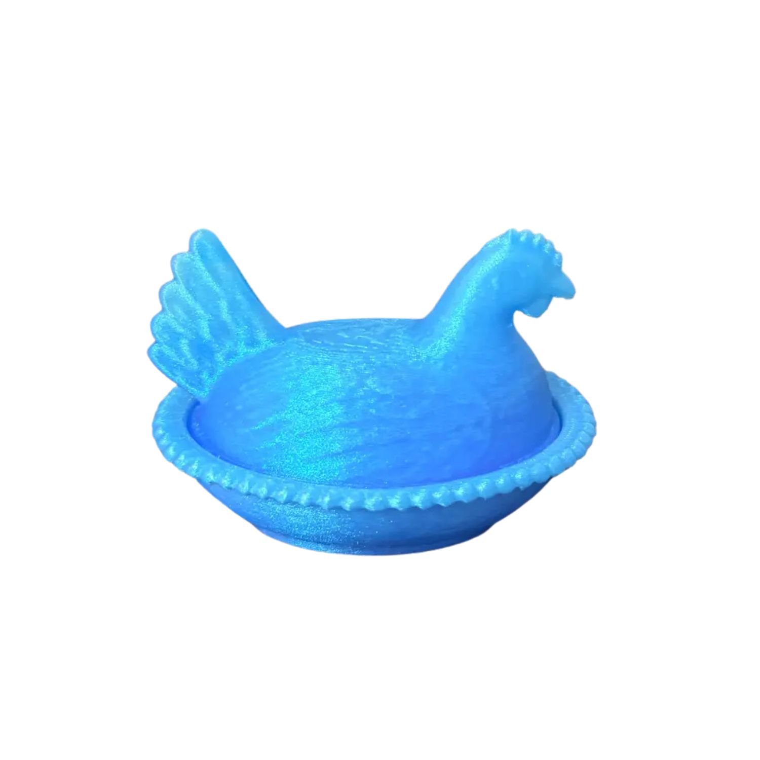 Hen On A Nest Trinket Dish - Blue