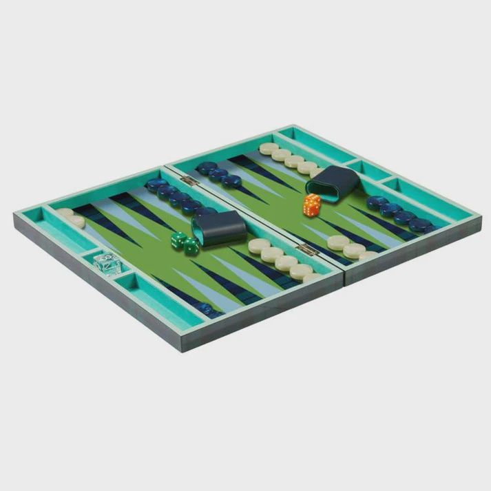 Lacquer Backgammon Set - Tartan