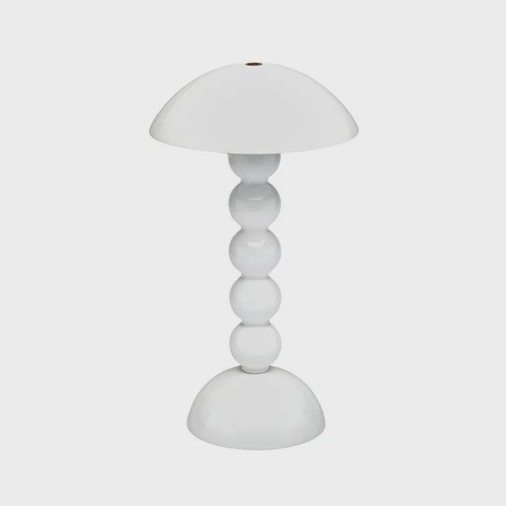 White Lacquer Rechargeable Bobbin LED Lamp