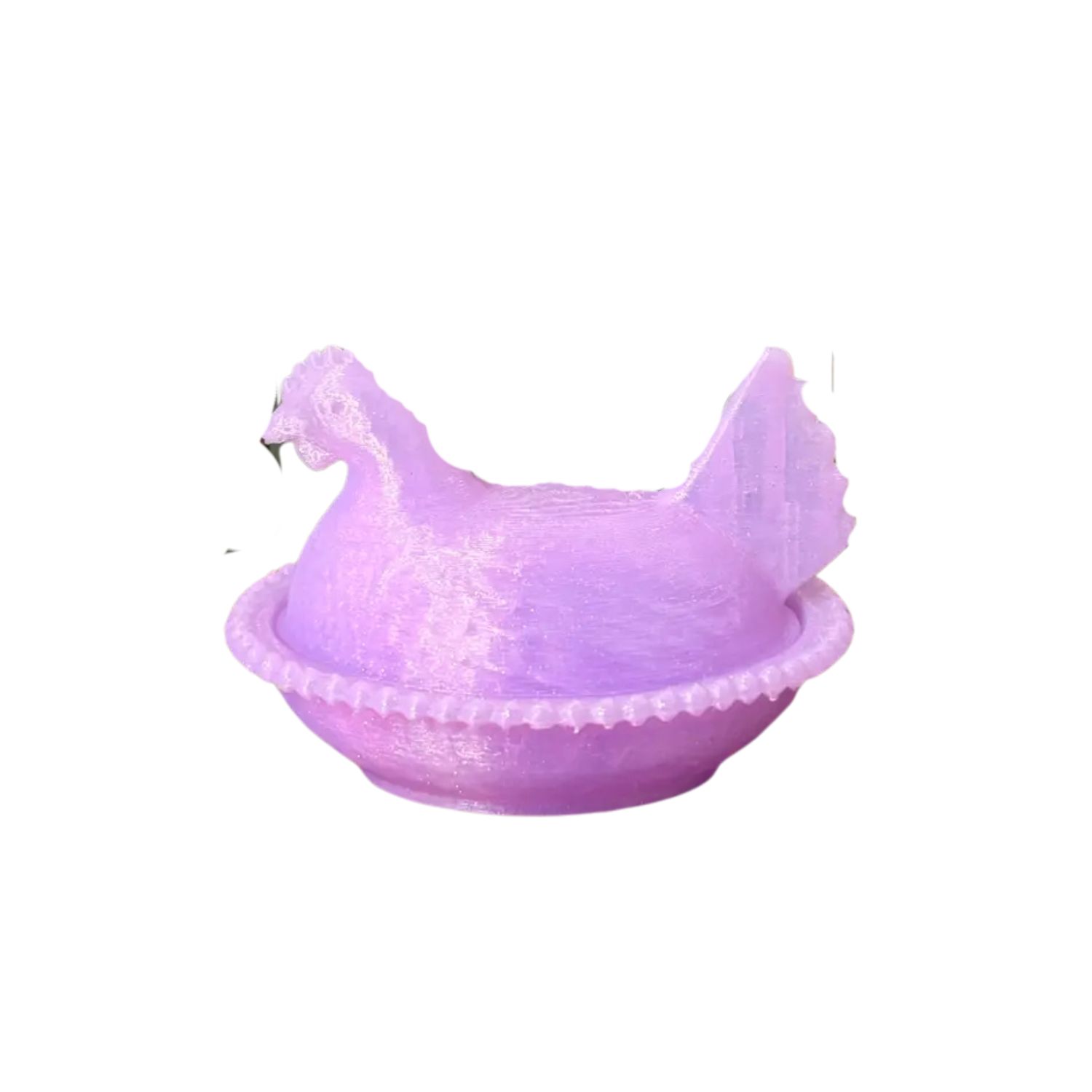 Hen On A Nest Trinket Dish - Purple