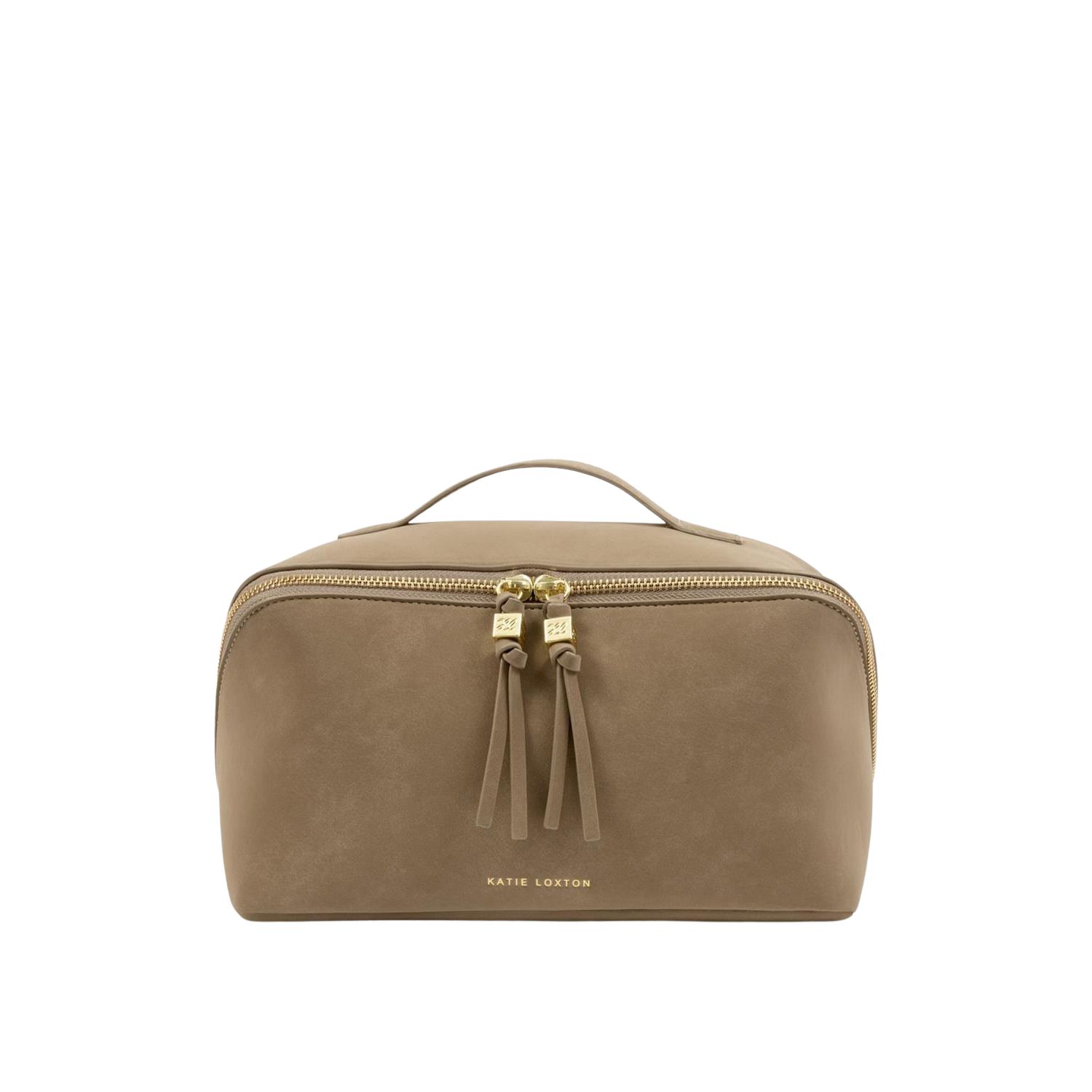 SOHO Large Makeup Case | Taupe Suedette