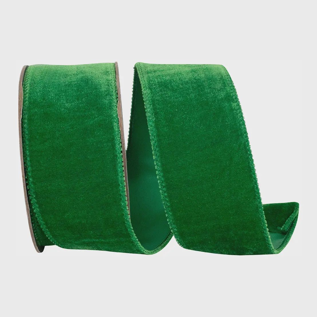 Luxe Plush Velvet Wired Edge Ribbon – Holiday Green | 2.5" | 10 Yards