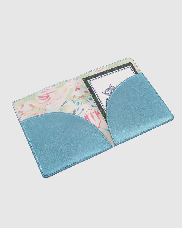Metallic Light Blue Mahjong Card Folio
