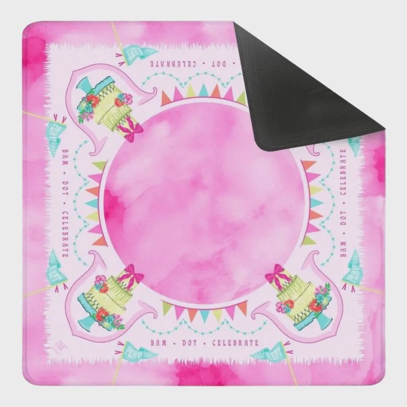 A Mahjong Soirée Travel Mat – Pink Celebration Party (20.9" x 20.9")