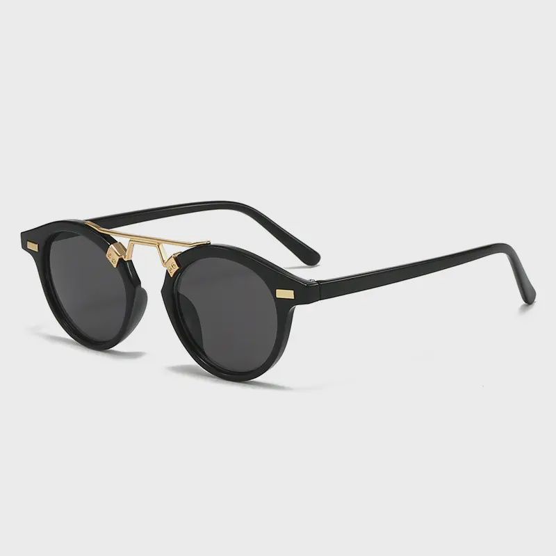 Fashionable Round-Frame Sunglasses – Black