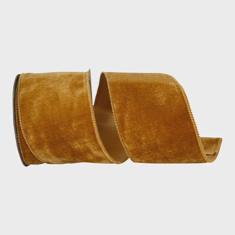 Luxe Plush Velvet Ribbon – Caramel, 4" x 10 Yards