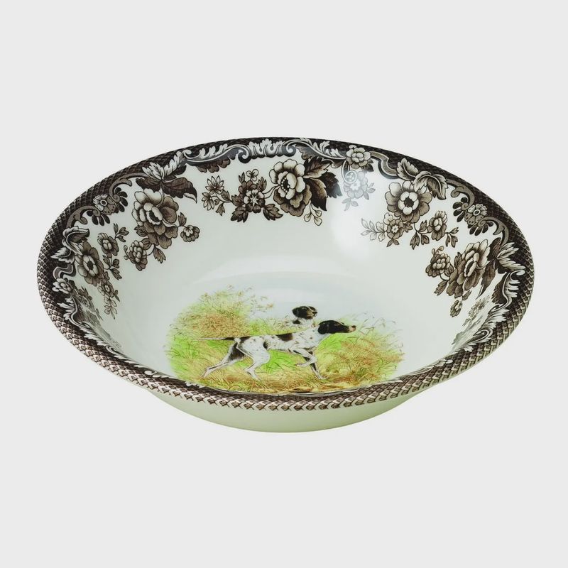 Spode Woodland Ascot Cereal Bowl – 8" (Flat Coated Pointer)
