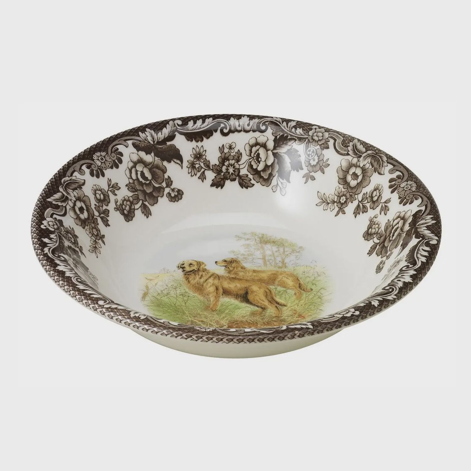 Spode Woodland Ascot Cereal Bowl – 8" (Golden Retriever)