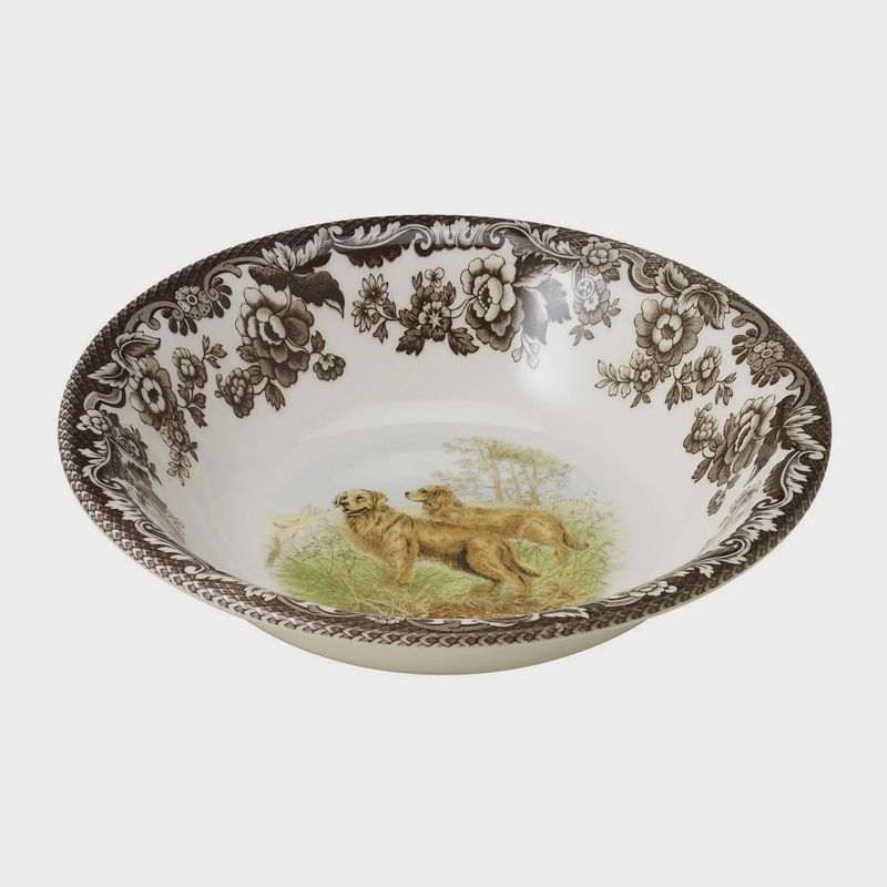 Spode Woodland Ascot Cereal Bowl – 8" (Golden Retriever)