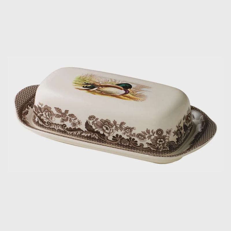 Spode Woodland Covered Butter Dish (Mallard)