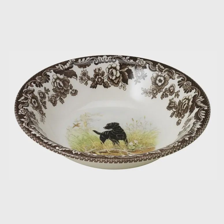 Spode Woodland Ascot Cereal Bowl – 8" (Black Labrador Retriever)