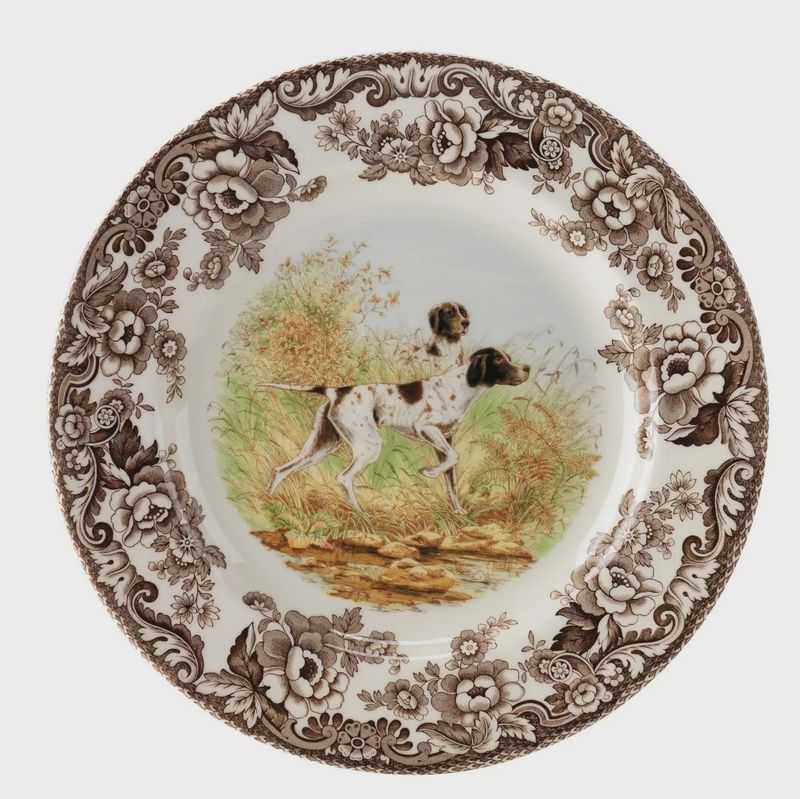 Spode Woodland Dinner Plate 10.5" (Flat Coated Pointer)