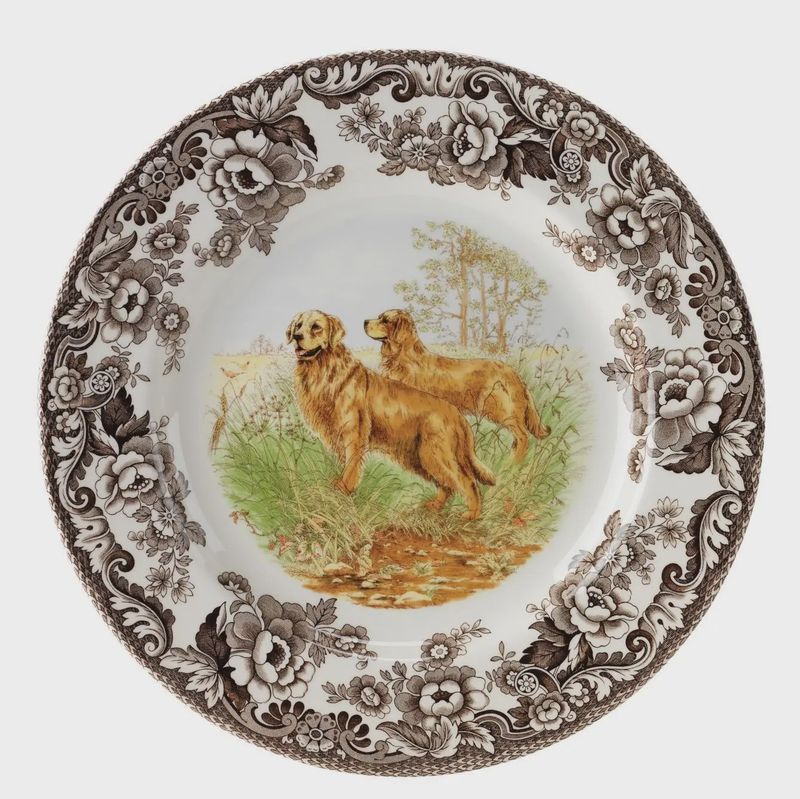 Spode Woodland Dinner Plate 10.5" (Golden Retriever)