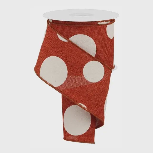 2.5" x 10 Yard Large Multi Dots Wired Ribbon