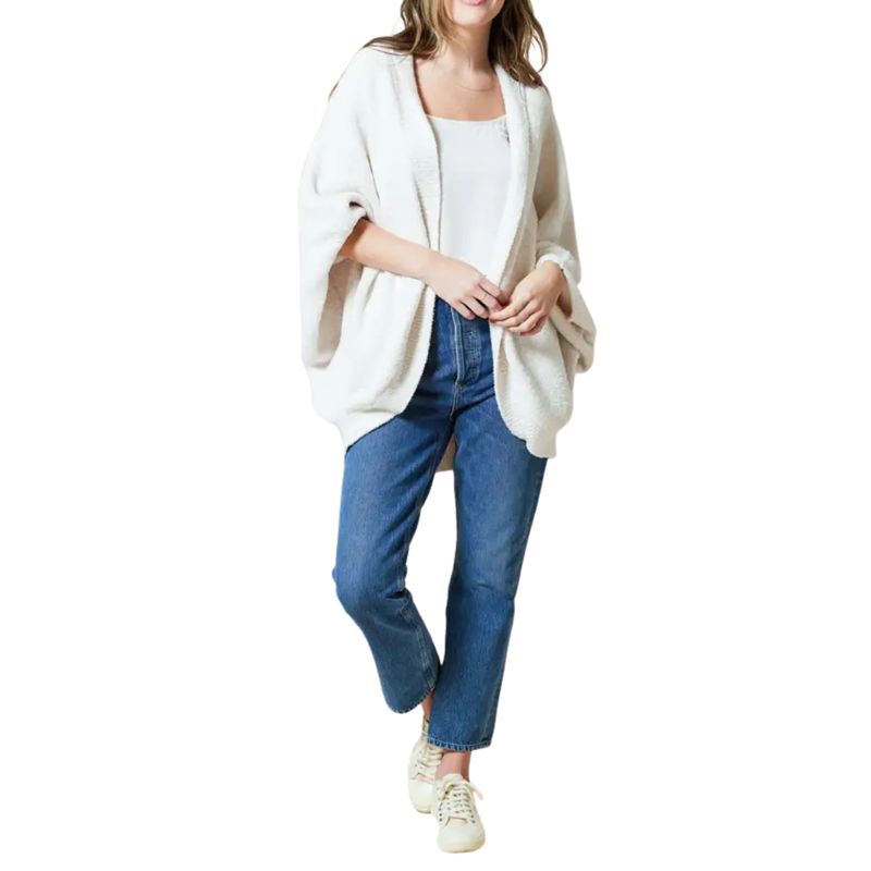 Soft &amp; Cozy One Size Marshmallow Shrug – Almond