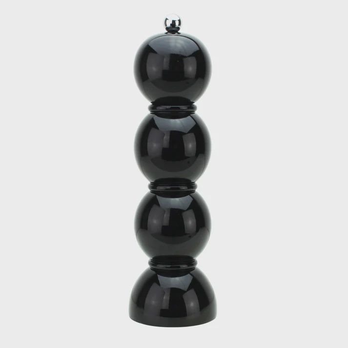 Black Lacquer Bobbin Salt or Pepper Mill
