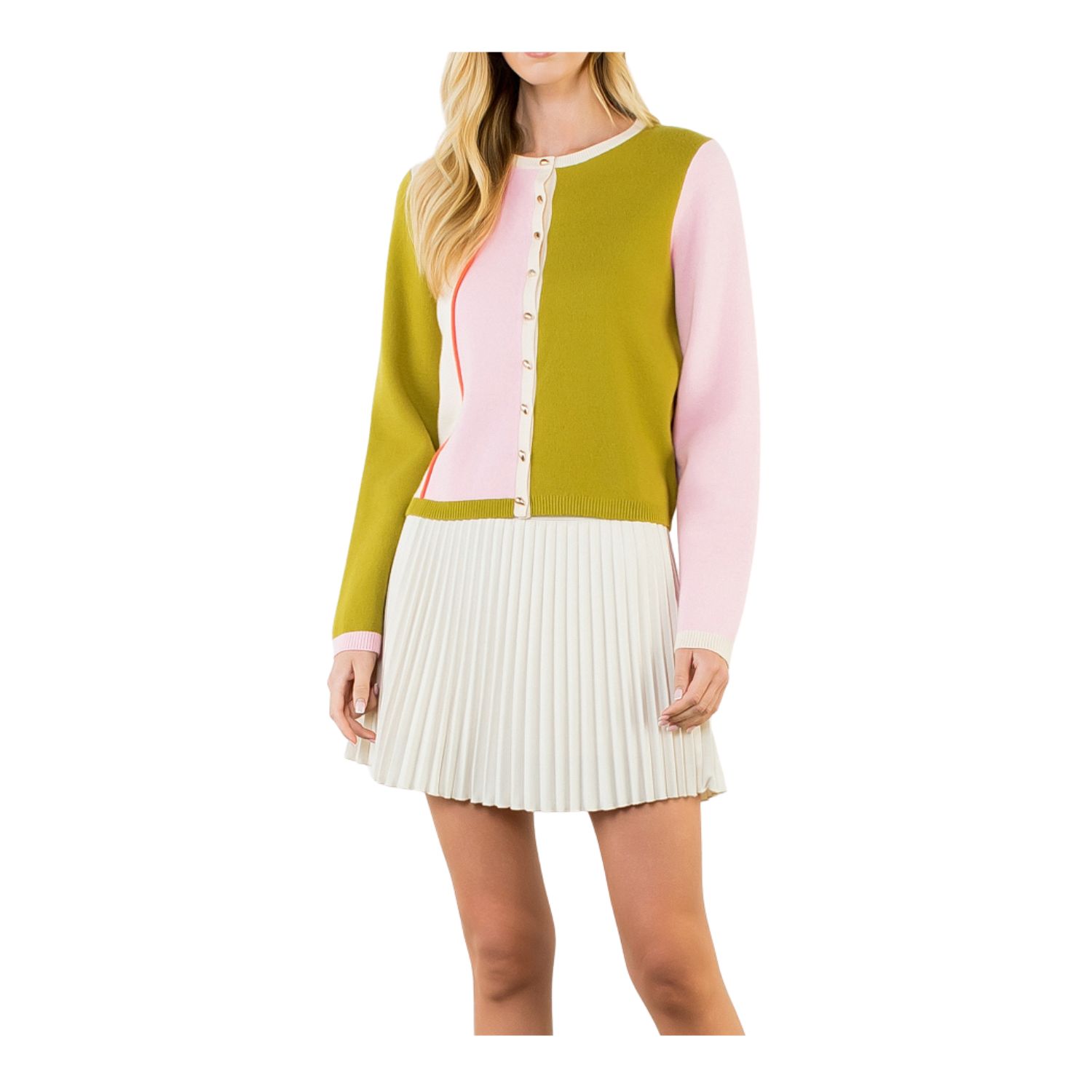 Colorblock Knit Cardigan